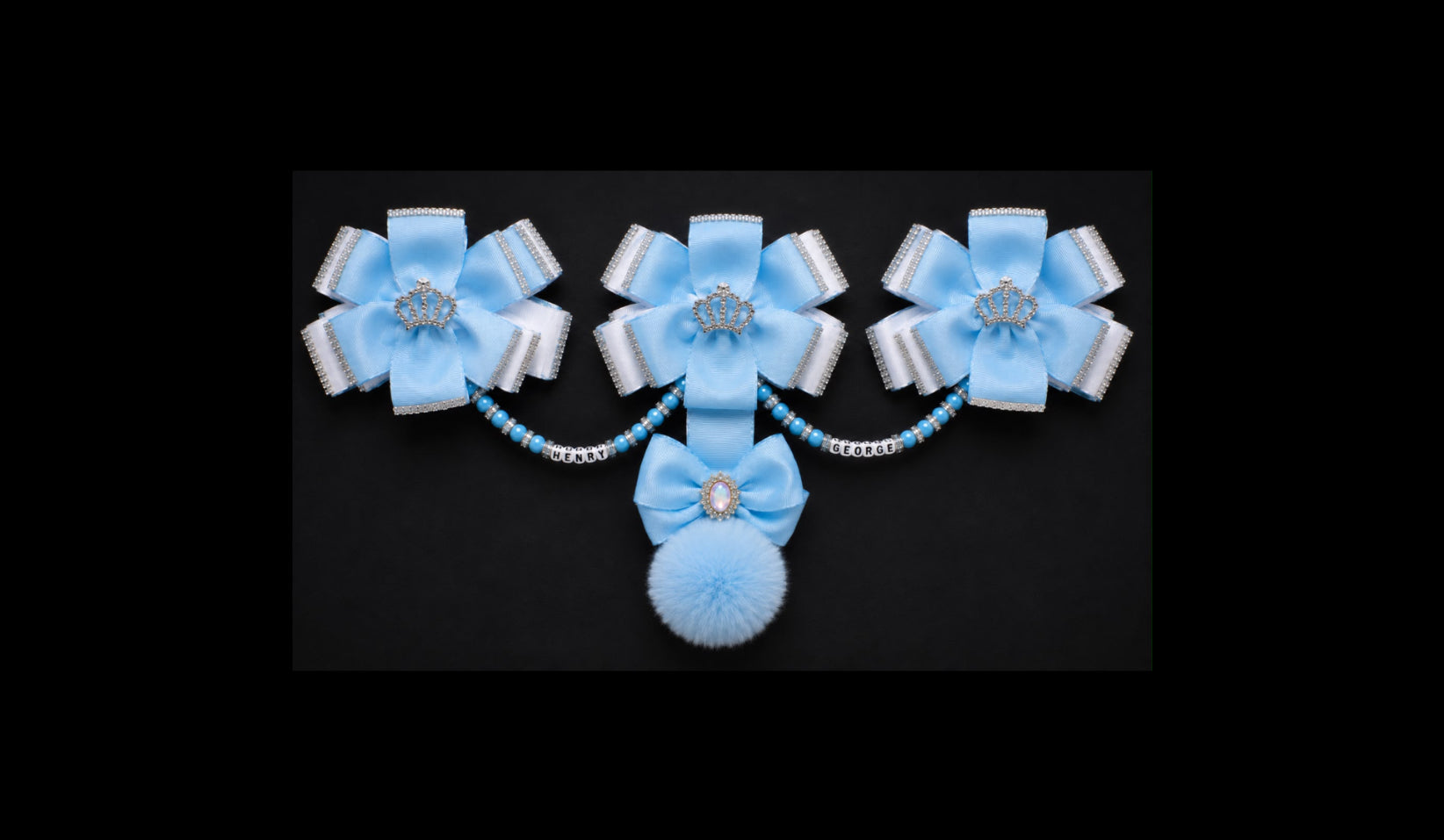 Triple Bow Pom Pom Pram Charm