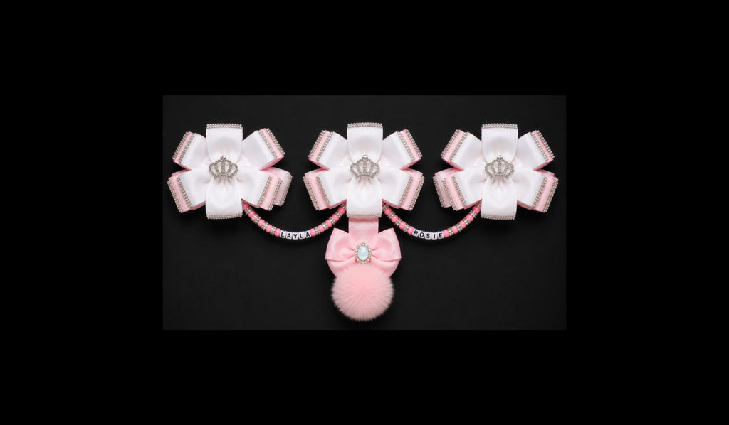 Triple Bow Pom Pom Pram Charm