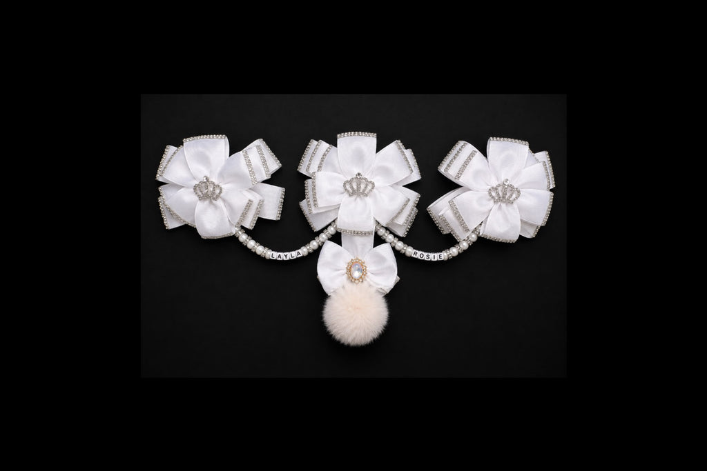 Triple Bow Pom Pom Pram Charm