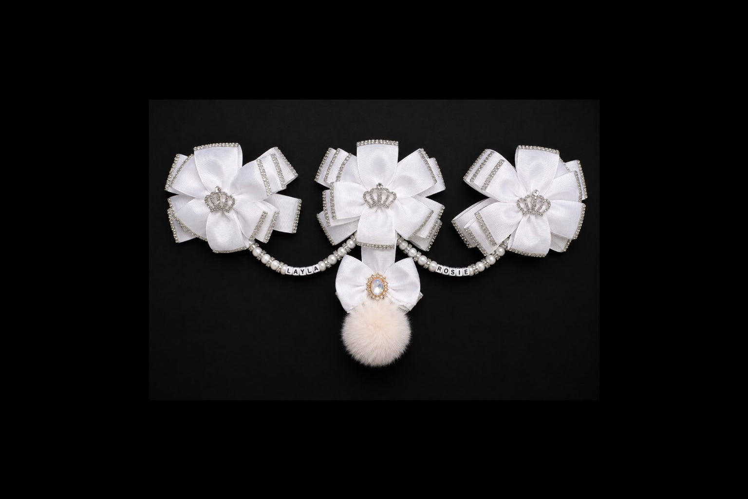 Triple Bow Pom Pom Pram Charm